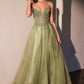 Ladivine CC487 Dress Strapless Layered Tulle A-Line Gown