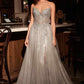Ladivine CC487 Dress Strapless Layered Tulle A-Line Gown