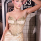 Ladivine CC490 Sheer Corset Bodice Strapless Fitted Formal Gown