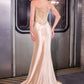 Ladivine CC490 Sheer Corset Bodice Strapless Fitted Formal Gown