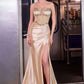 Ladivine CC490 Sheer Corset Bodice Strapless Fitted Formal Gown