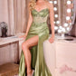 Ladivine CC490 Sheer Corset Bodice Strapless Fitted Formal Gown
