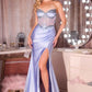 Ladivine CC490 Sheer Corset Bodice Strapless Fitted Formal Gown