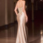 Ladivine CC491  Strapless Sweetheart Corset Bodice Fitted Satin Dress
