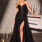 Ladivine CC492 Captivating Beaded Detachable Tulle Overskirt Fitted Gown