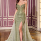 Ladivine CC492 Captivating Beaded Detachable Tulle Overskirt Fitted Gown