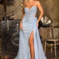 Ladivine CC492 Captivating Beaded Detachable Tulle Overskirt Fitted Gown