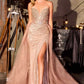 Ladivine CC492 Captivating Beaded Detachable Tulle Overskirt Fitted Gown