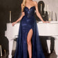 Ladivine CC492 Captivating Beaded Detachable Tulle Overskirt Fitted Gown