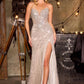 Ladivine CC492 Captivating Beaded Detachable Tulle Overskirt Fitted Gown