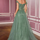 Ladivine CC493 Regal Off the Shoulder Soft Tulle Straps Ball Gown