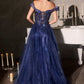 Ladivine CC493 Regal Off the Shoulder Soft Tulle Straps Ball Gown