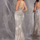 Ladivine CC498 Radiating Glamour Thigh High Slit Formal Gown