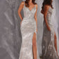 Ladivine CC498 Radiating Glamour Thigh High Slit Formal Gown