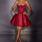 Ladivine CC502 Fit and Flare Crystal and Beaded Mini Dress