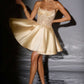 Ladivine CC502 Fit and Flare Crystal and Beaded Mini Dress