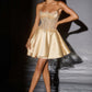 Ladivine CC502 Fit and Flare Crystal and Beaded Mini Dress
