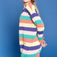Multi-colored Striped Knit Sweater Dress - Farnelli