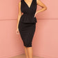 Shimmer Peplum Midi Dress - Farnelli