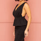 Shimmer Peplum Midi Dress - Farnelli