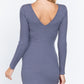 Long Slv V-neck Sweater Mini Dress - Farnelli