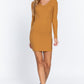 Long Slv V-neck Sweater Mini Dress - Farnelli
