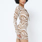 Printed Mesh Dress - Farnelli