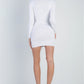 Knit Cut-out Bustier Top Lace Down Detail Mini Dress - Farnelli