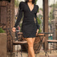 Long Sleeve Overlay Detailed Fashion Dress - Farnelli