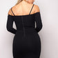 Long Sleeve Cuff Front Strap Mini Dress - Farnelli