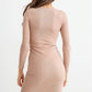 Ribbed Crew Neck Long Sleeve Mini Dress - Farnelli