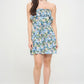 Berry Flower Ruffle Tube Top Mini Dress - Farnelli