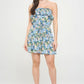 Berry Flower Ruffle Tube Top Mini Dress - Farnelli