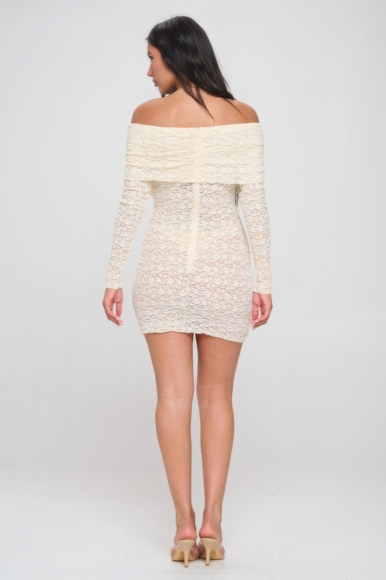 Off Shoulder Lace Dress - Farnelli