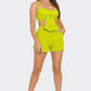 Front Oversized Bow Twisted Tie Top And Shorts Set - Farnelli