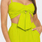 Front Oversized Bow Twisted Tie Top And Shorts Set - Farnelli