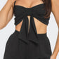 Front Oversized Bow Twisted Tie Top And Shorts Set - Farnelli