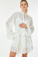Metallic Print Short Dress - Farnelli