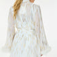 Metallic Print Short Dress - Farnelli
