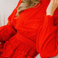 Long Sleeve Smocked Neck Tiered Ruffle Mini Dress - Farnelli