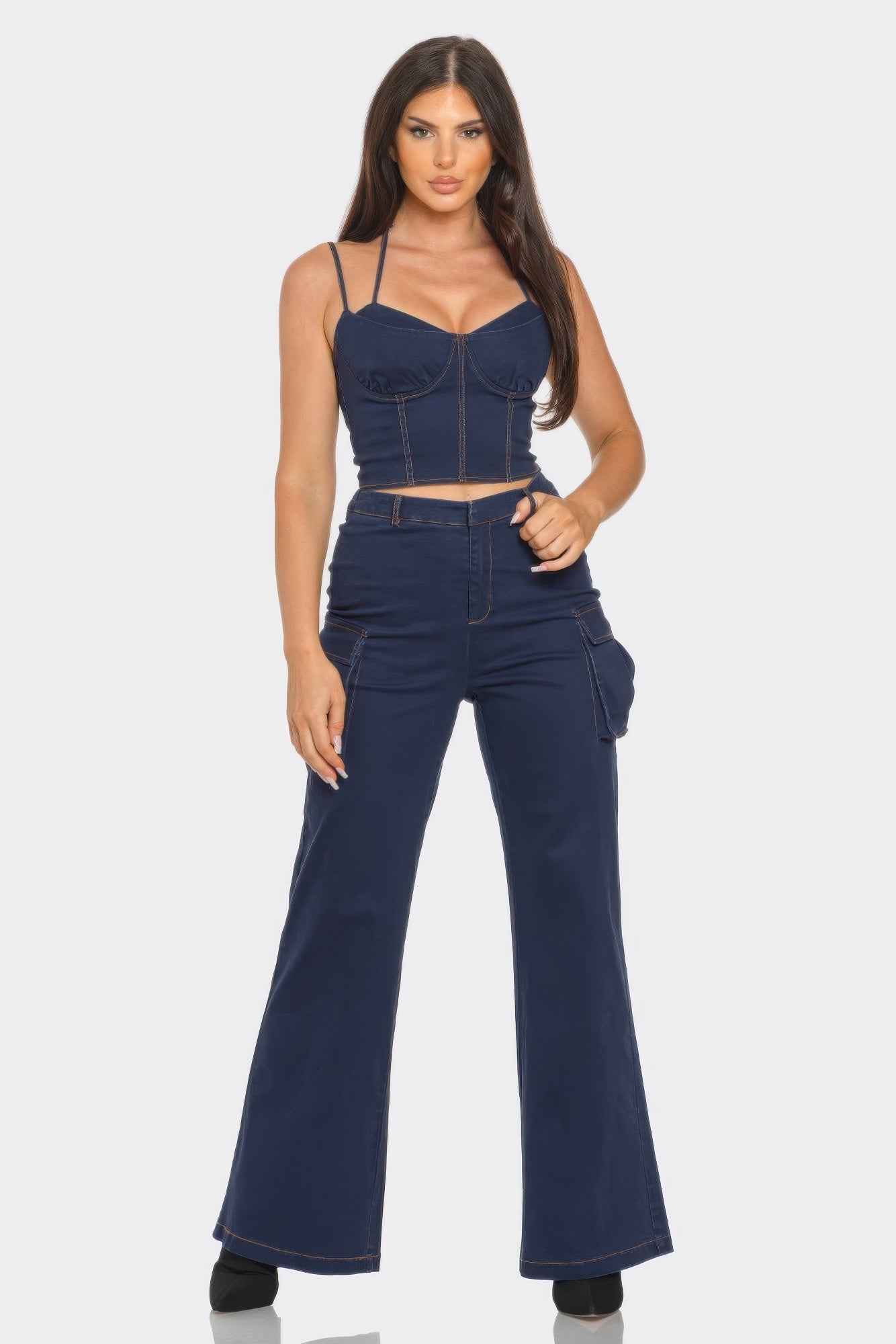 Crop Jacket 3pcs Set - Farnelli