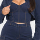 Crop Jacket 3pcs Set - Farnelli