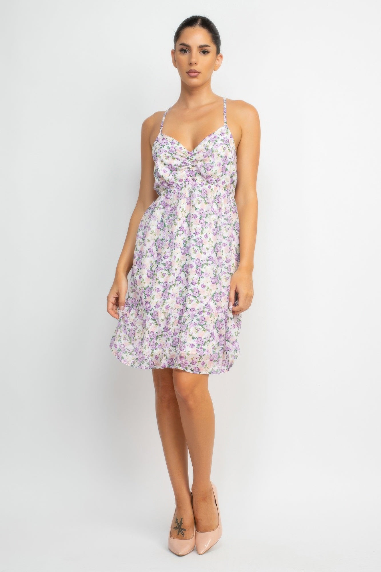 Double Strap Back Mini Dress - Farnelli