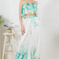 Printed Crop Top & Wide Leg Long Pants Set - Farnelli