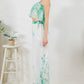 Printed Crop Top & Wide Leg Long Pants Set - Farnelli