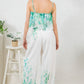 Printed Crop Top & Wide Leg Long Pants Set - Farnelli