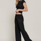 Short Slv Top & Flare Pants Set - Farnelli
