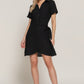 Button Down Side Bow Linen Effect Mini Dress - Farnelli