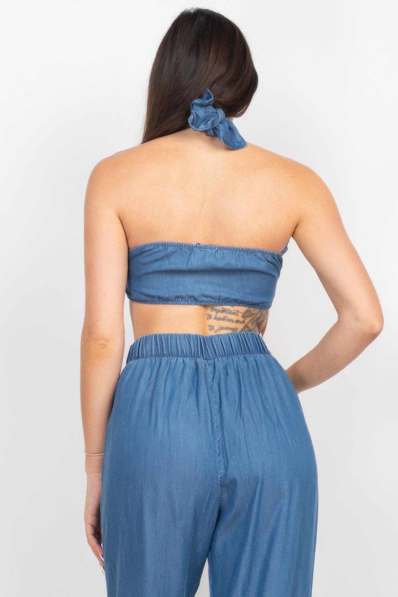 Tube Tied Top & Wide Pants Set - Farnelli