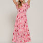 Ruffl Slv Smocked Floral Print Dresss - Farnelli